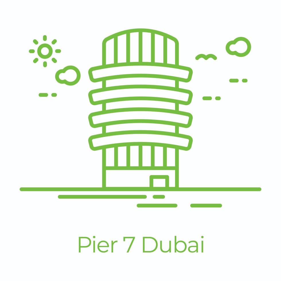 Pier 7 Dubai vector