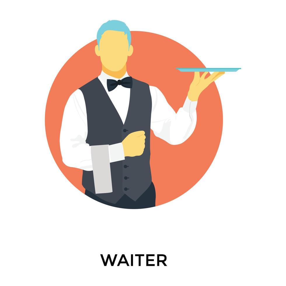 Trendy Waiter Concepts vector