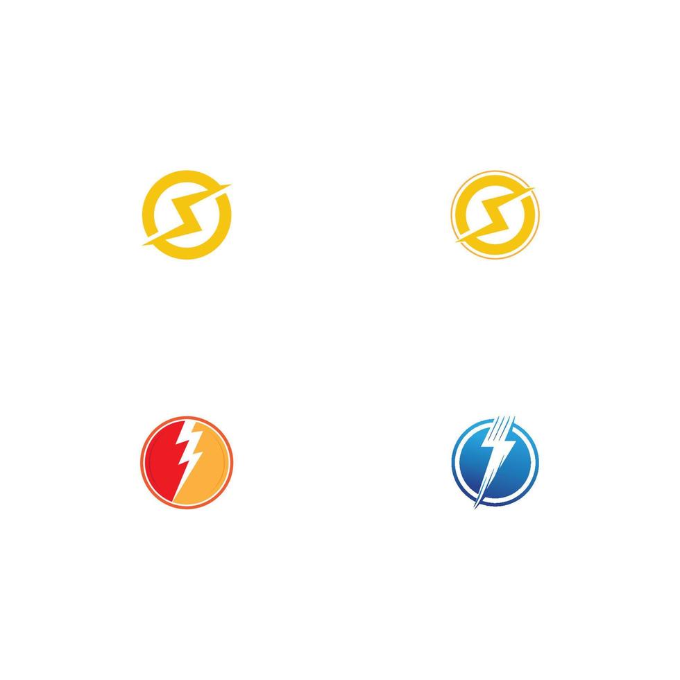 Power lightning logo icon thunder bolt symbol vector