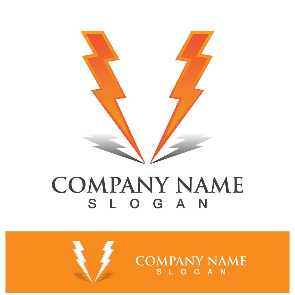 Power lightning logo icon thunder bolt vector