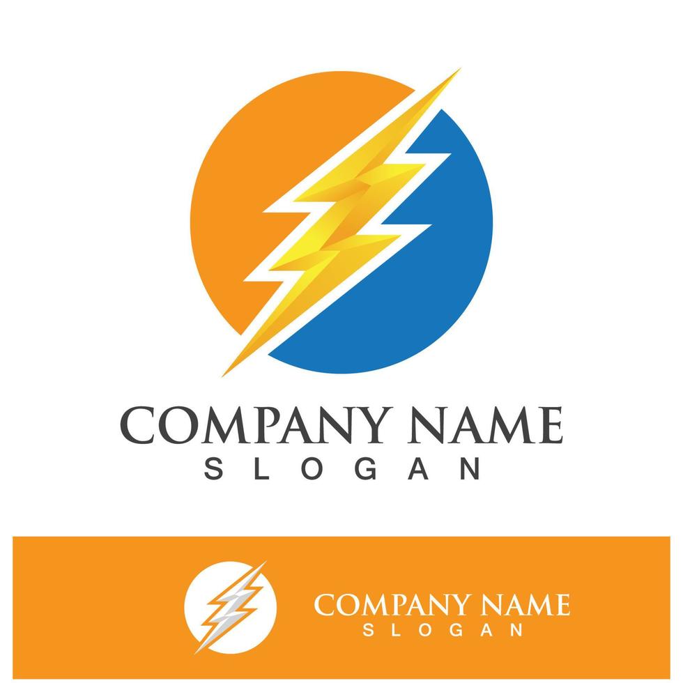 Power lightning logo icon thunder bolt vector