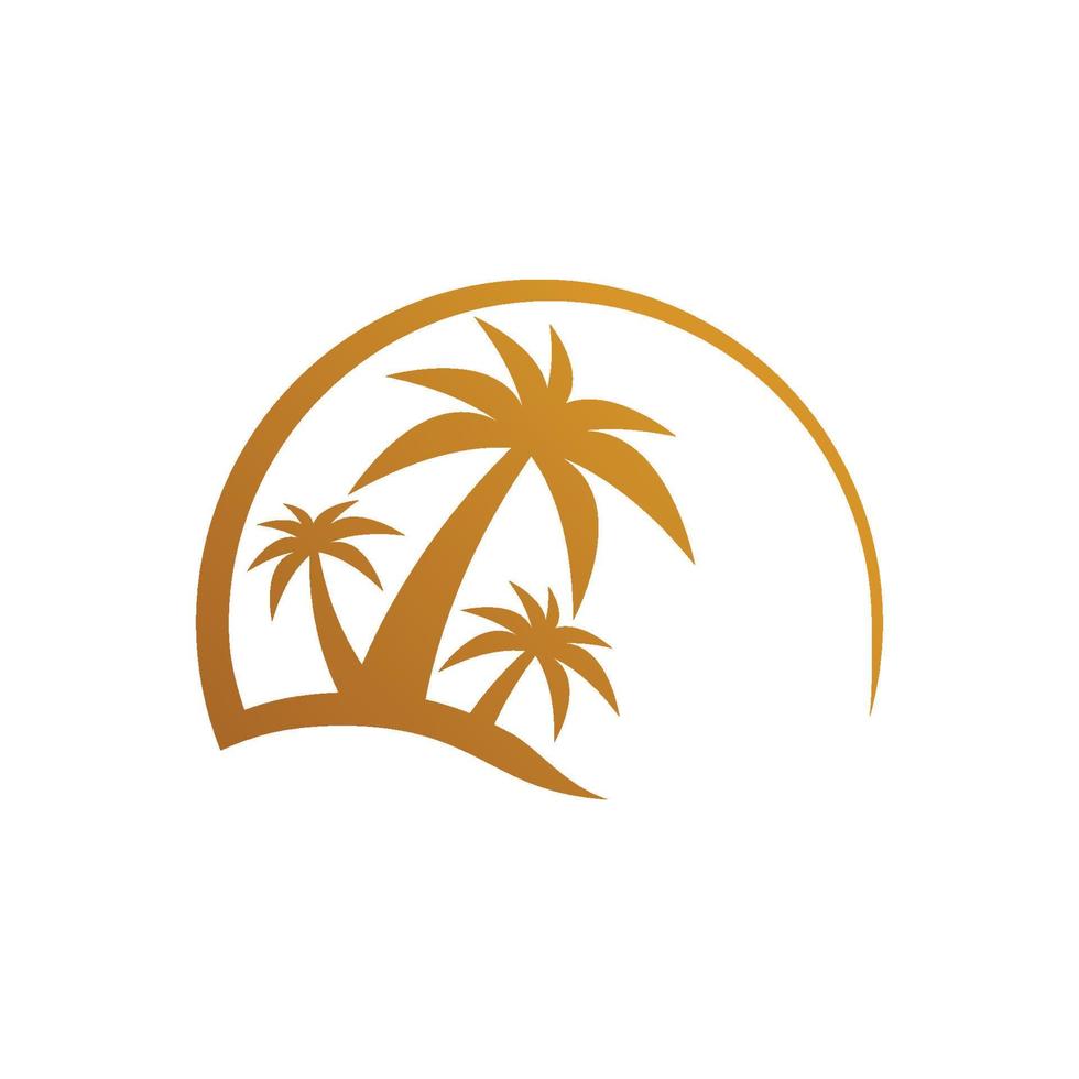 Palm tree summer logo template vector