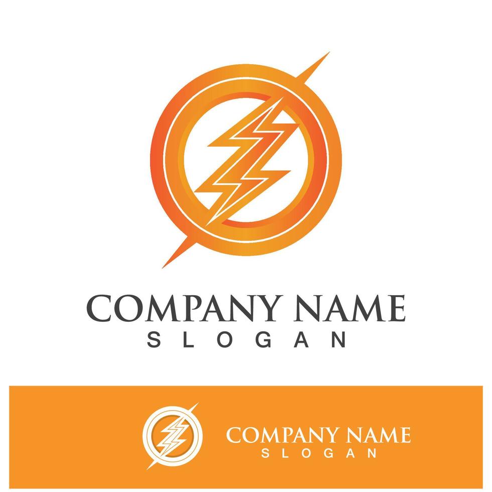 Power lightning logo icon thunder bolt vector