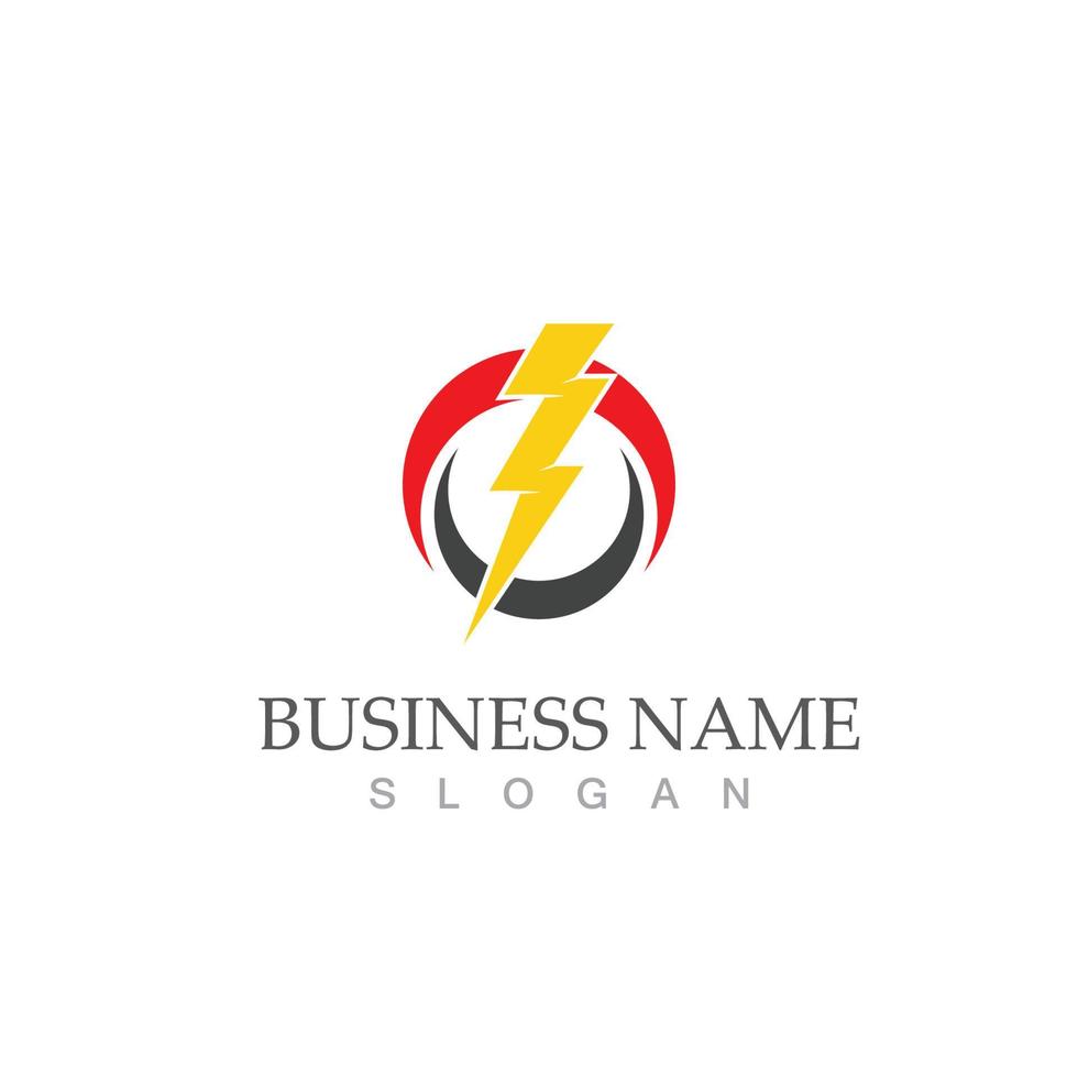 Flash thunderbolt logo template vector