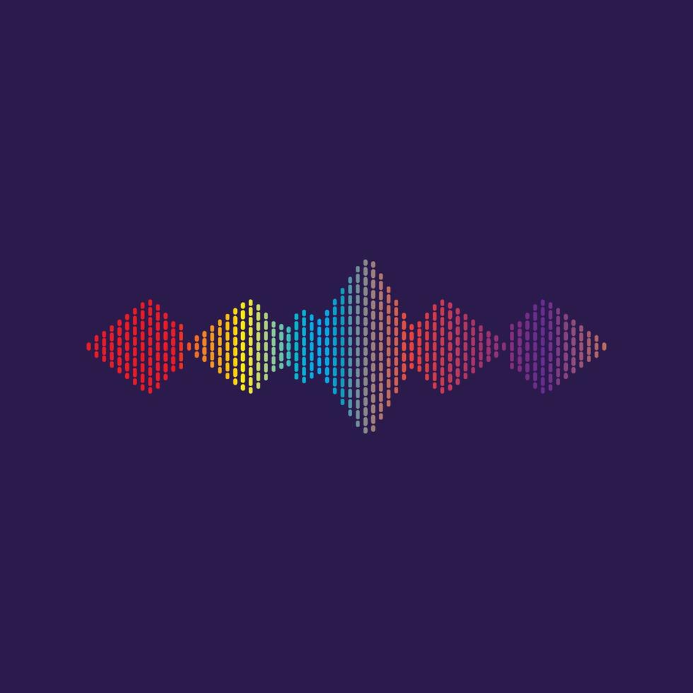 Background sound waves vector logo illustration design