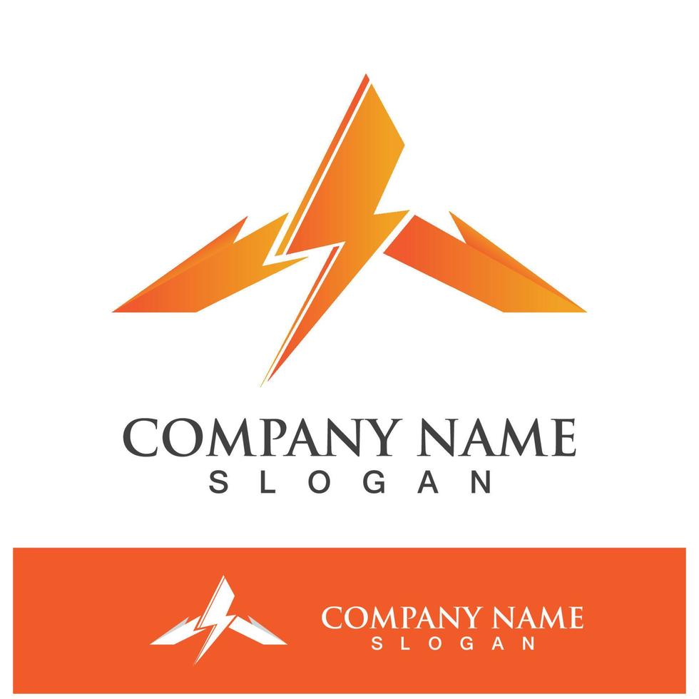 Power lightning logo icon thunder bolt vector