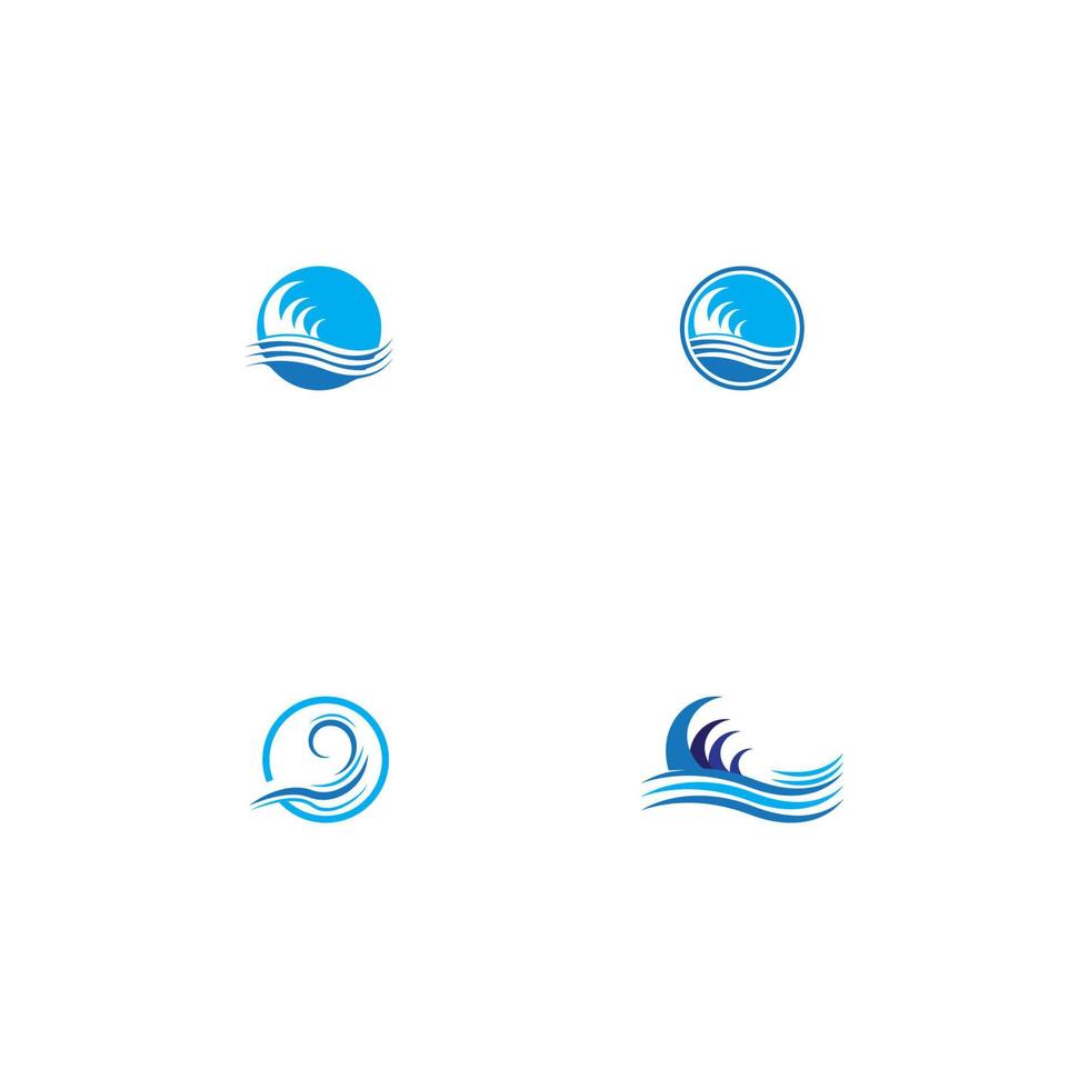 Diseño de ilustración de vector de icono de onda de agua