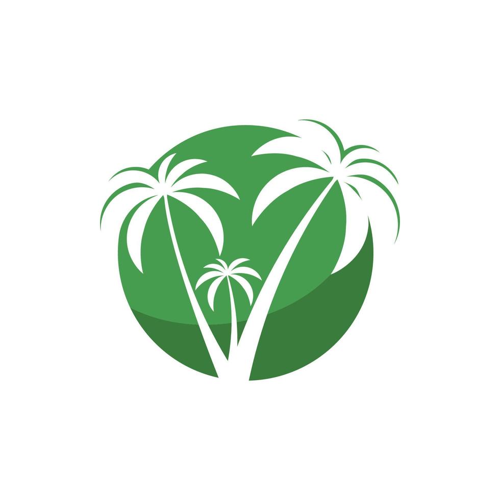 Palm tree summer logo template vector