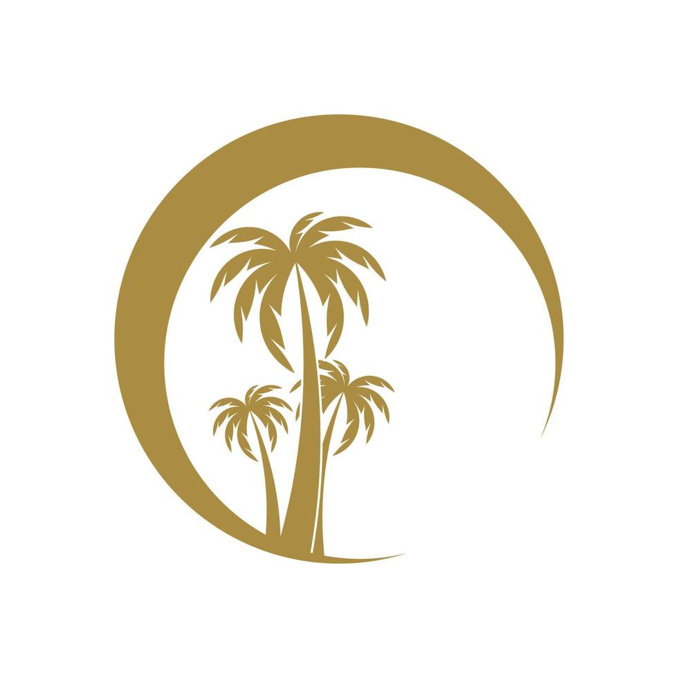 Palm tree summer logo template vector