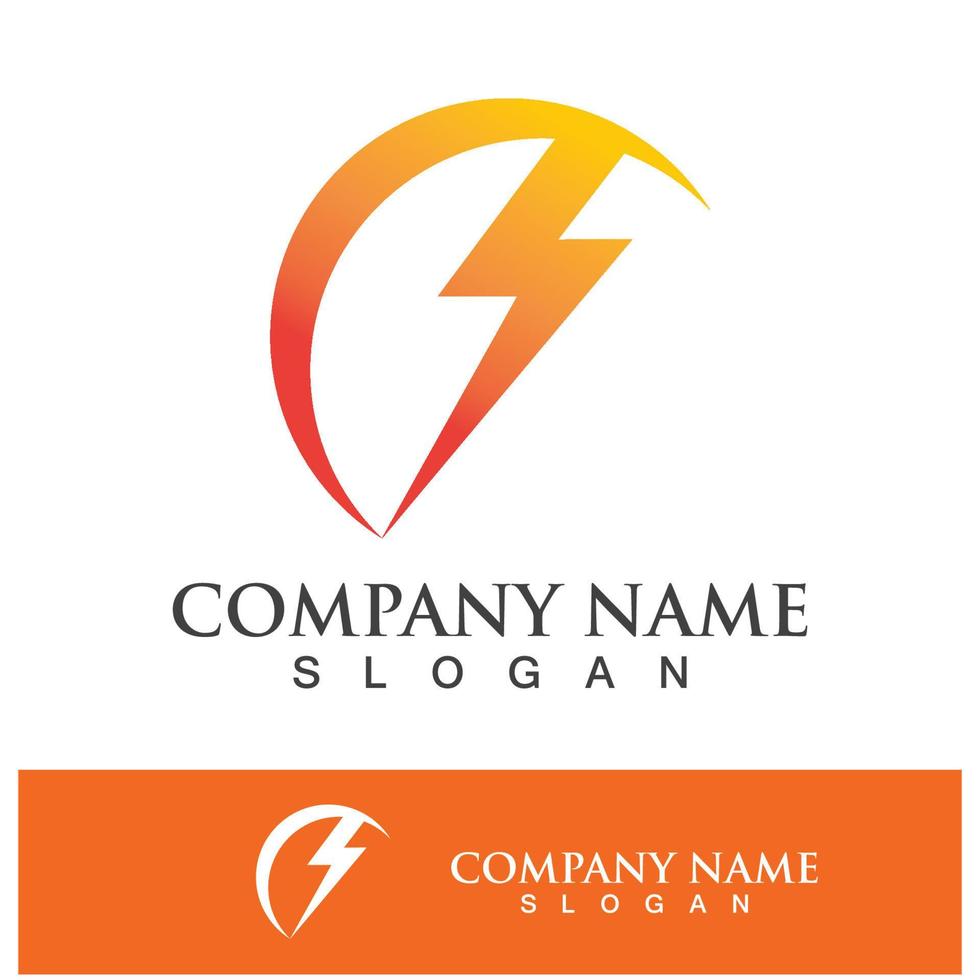 Power lightning logo icon thunder bolt vector
