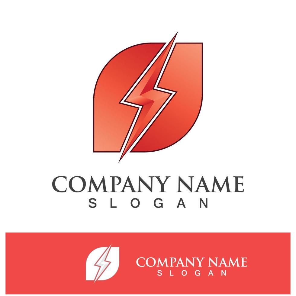 Power lightning logo icon thunder bolt vector