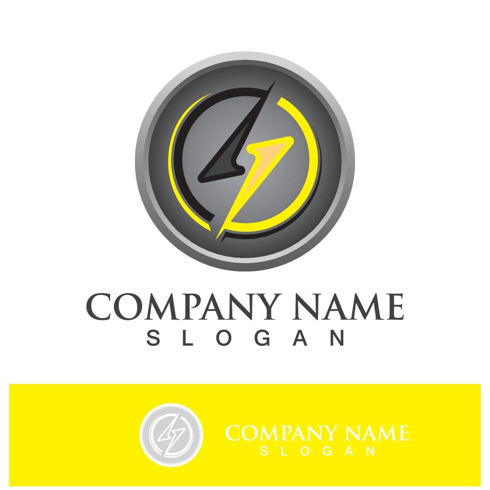 Power lightning logo icon thunder bolt vector