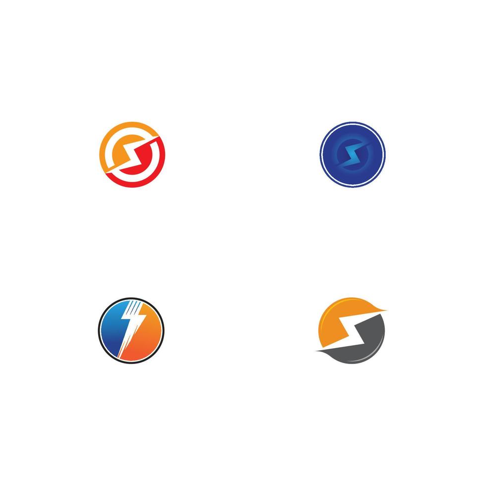 Power lightning logo icon thunder bolt symbol vector