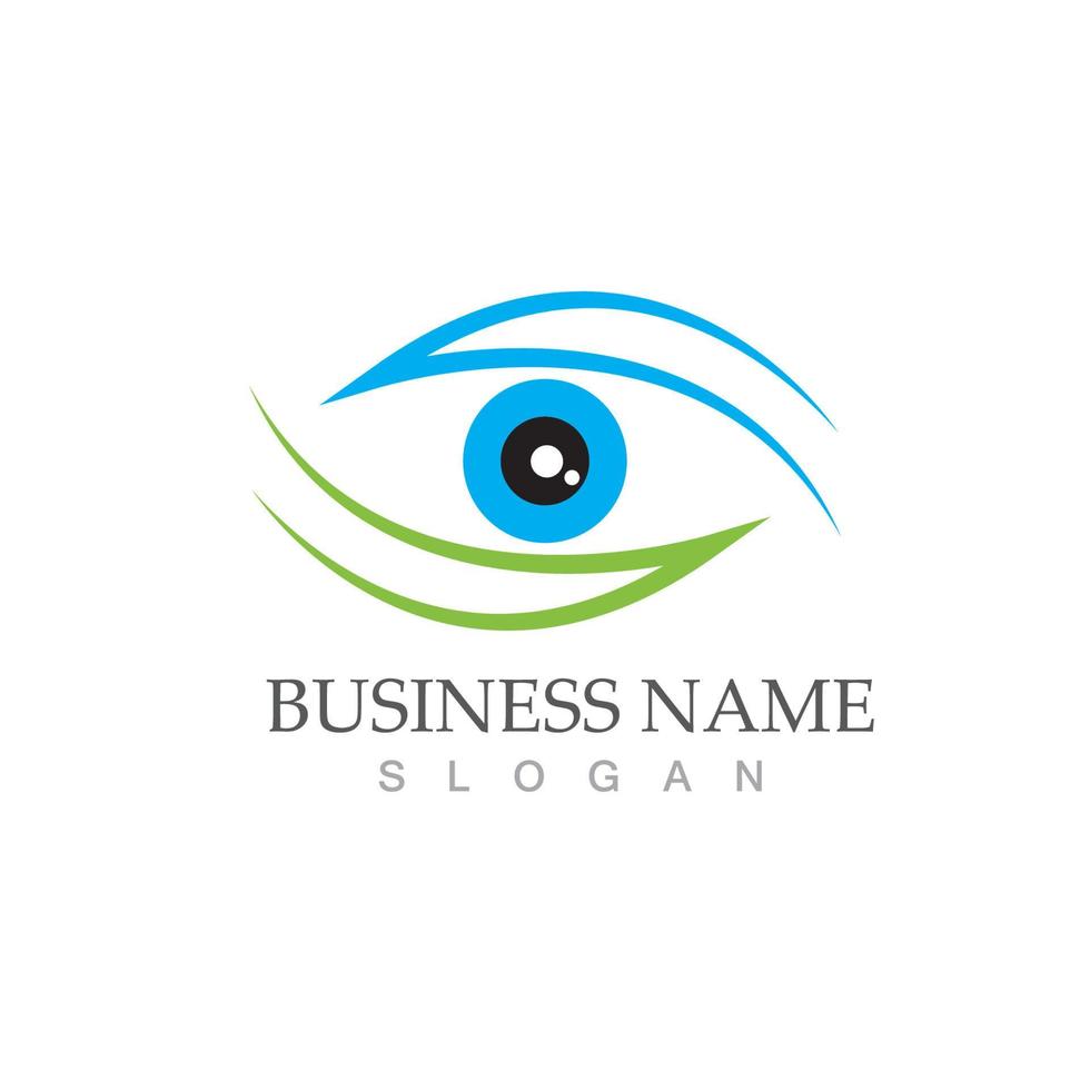 identidad de marca diseño de logotipo de vector de cuidado ocular corporativo