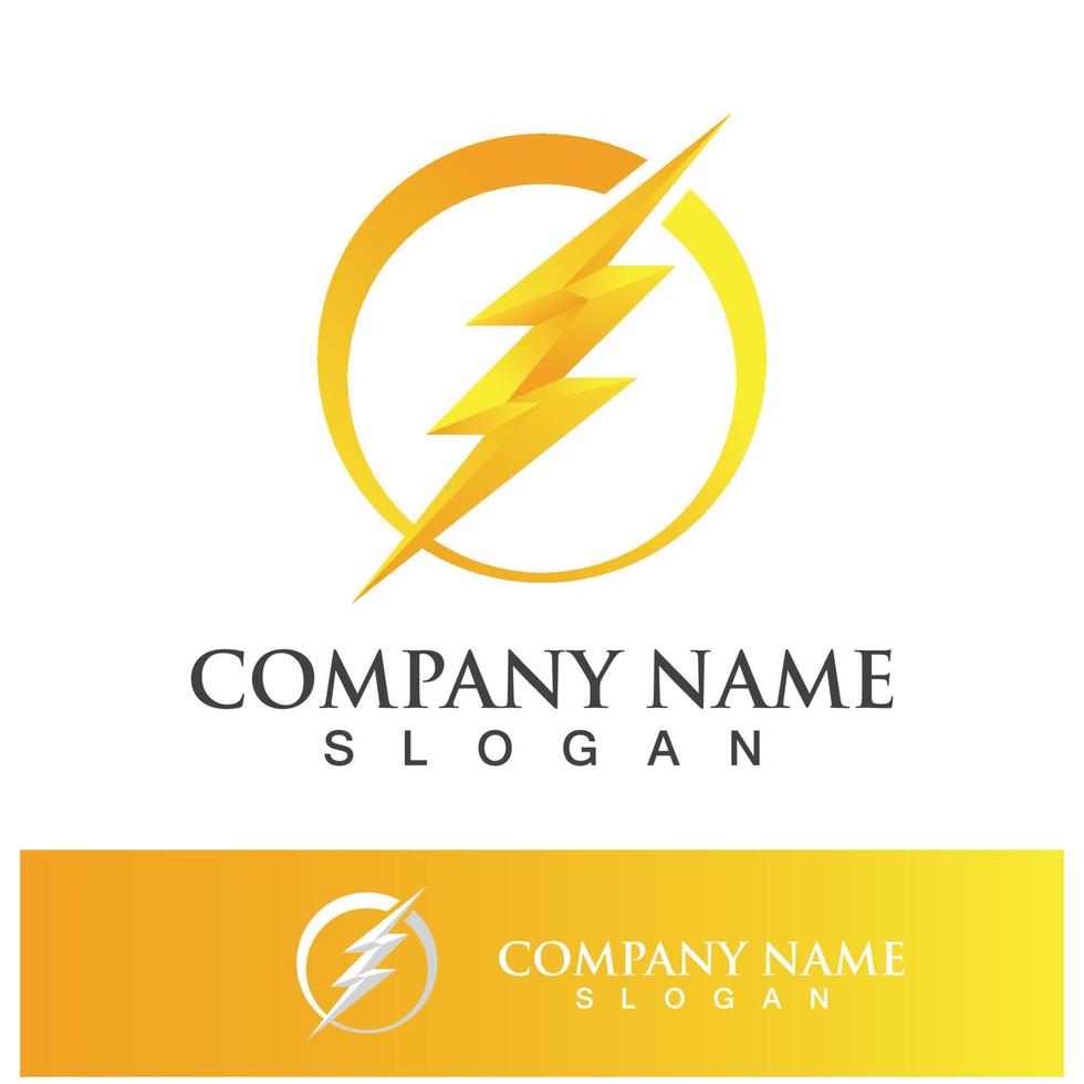 Power lightning logo icon thunder bolt vector