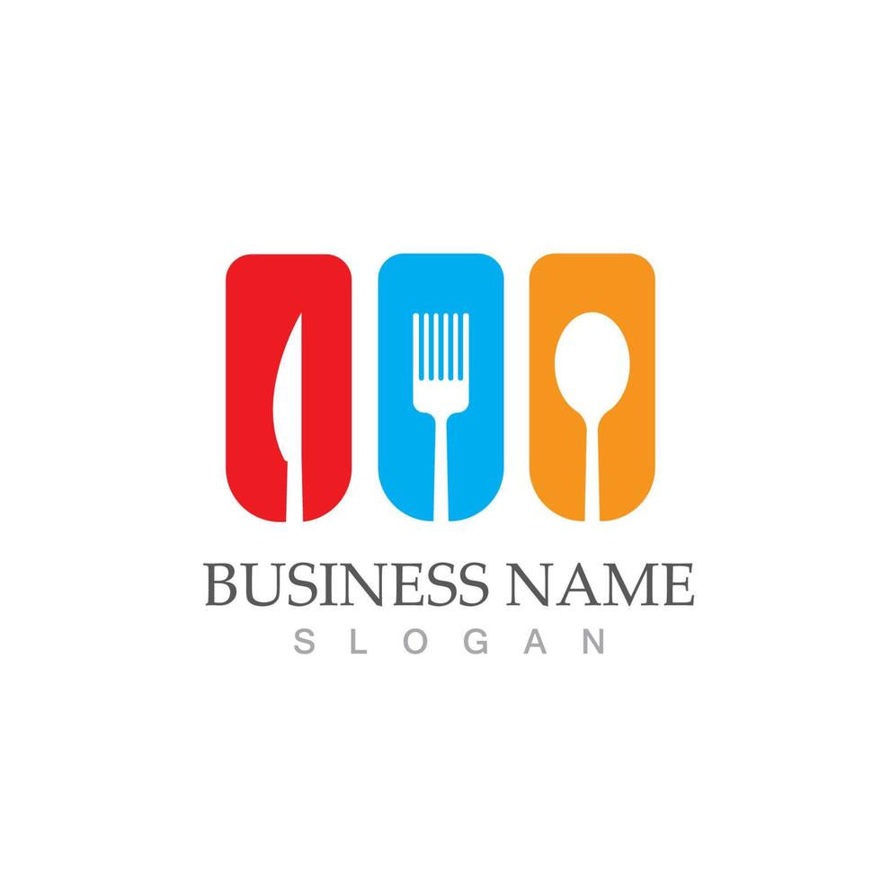 Spoon and fork logo icon and symbol vector