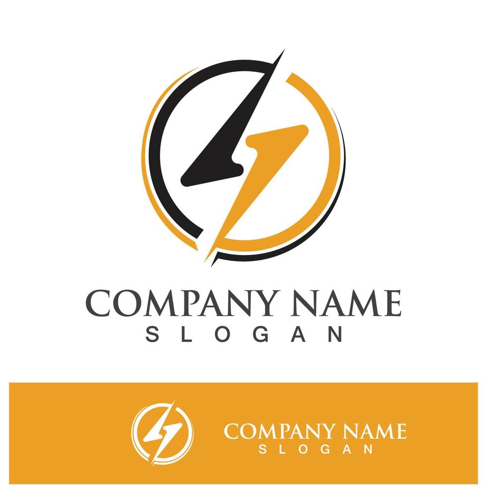 Power lightning logo icon thunder bolt vector