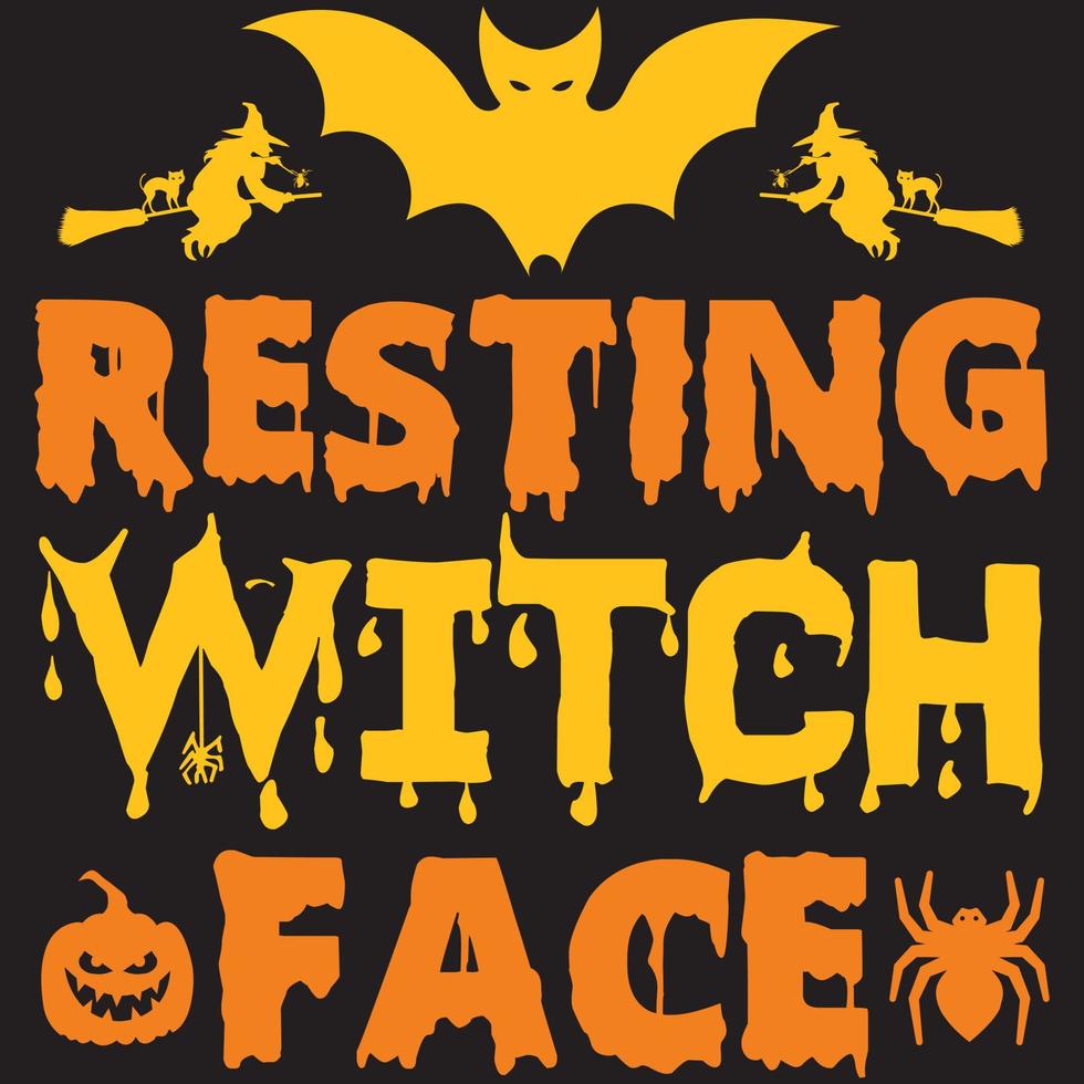 resting witch face vector