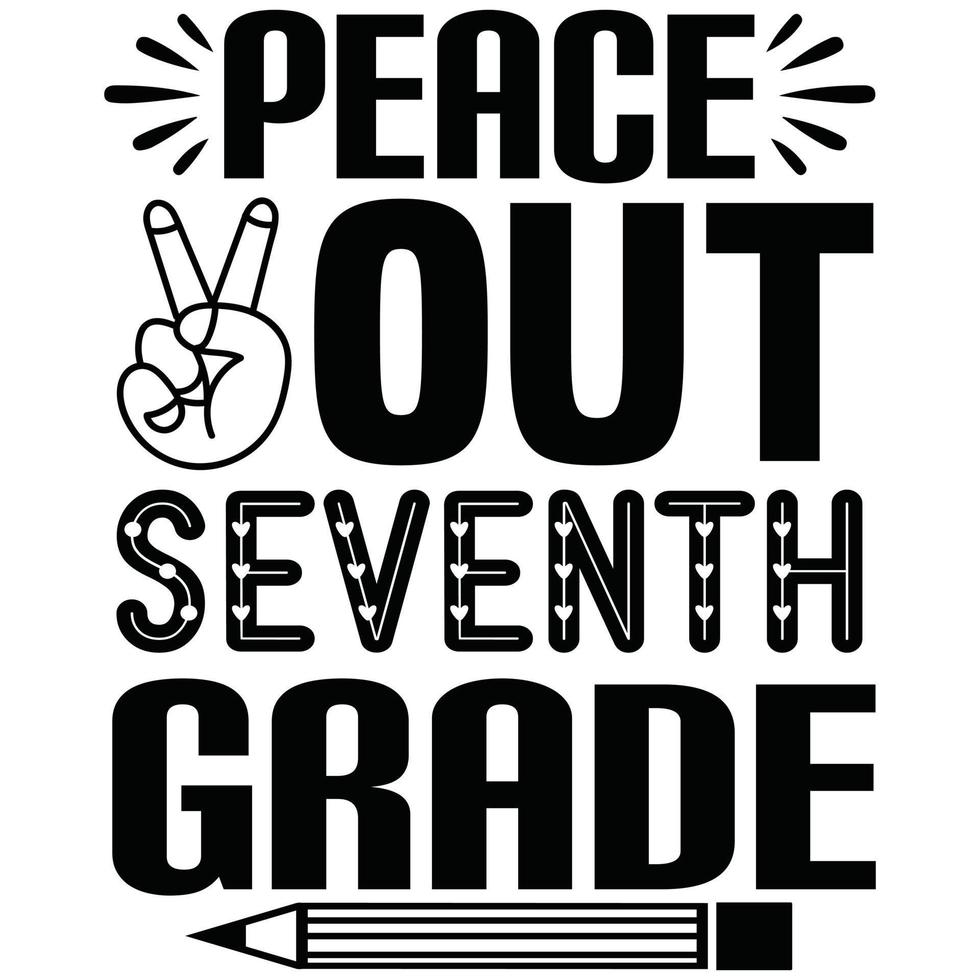 peace out seventh grade vector