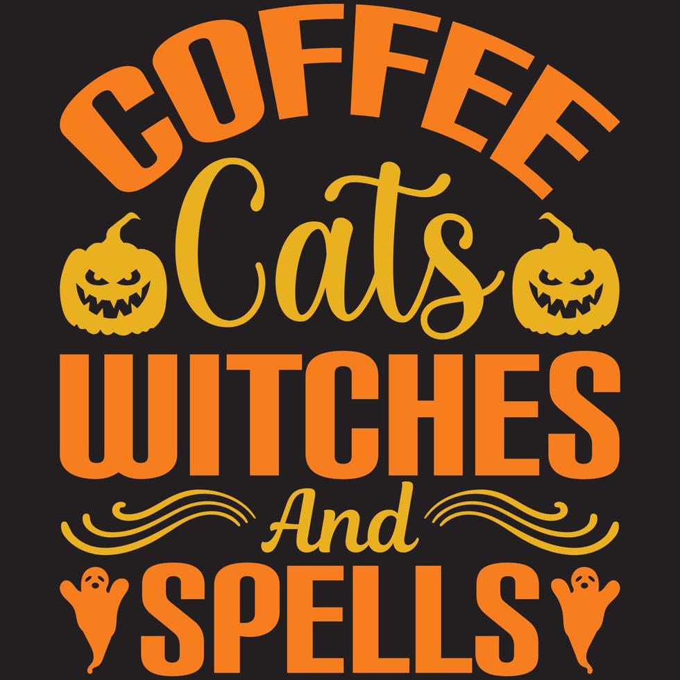 coffee cats witches and spells vector