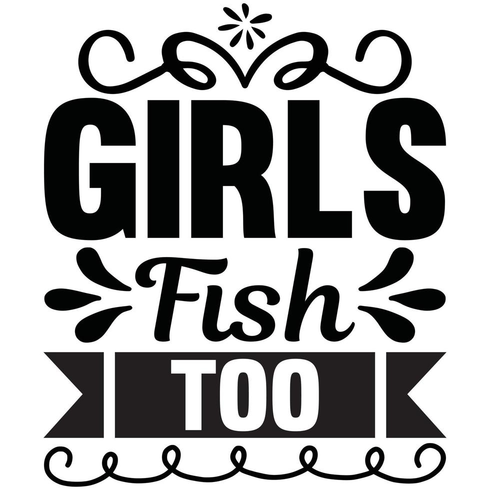 girls fish too vector