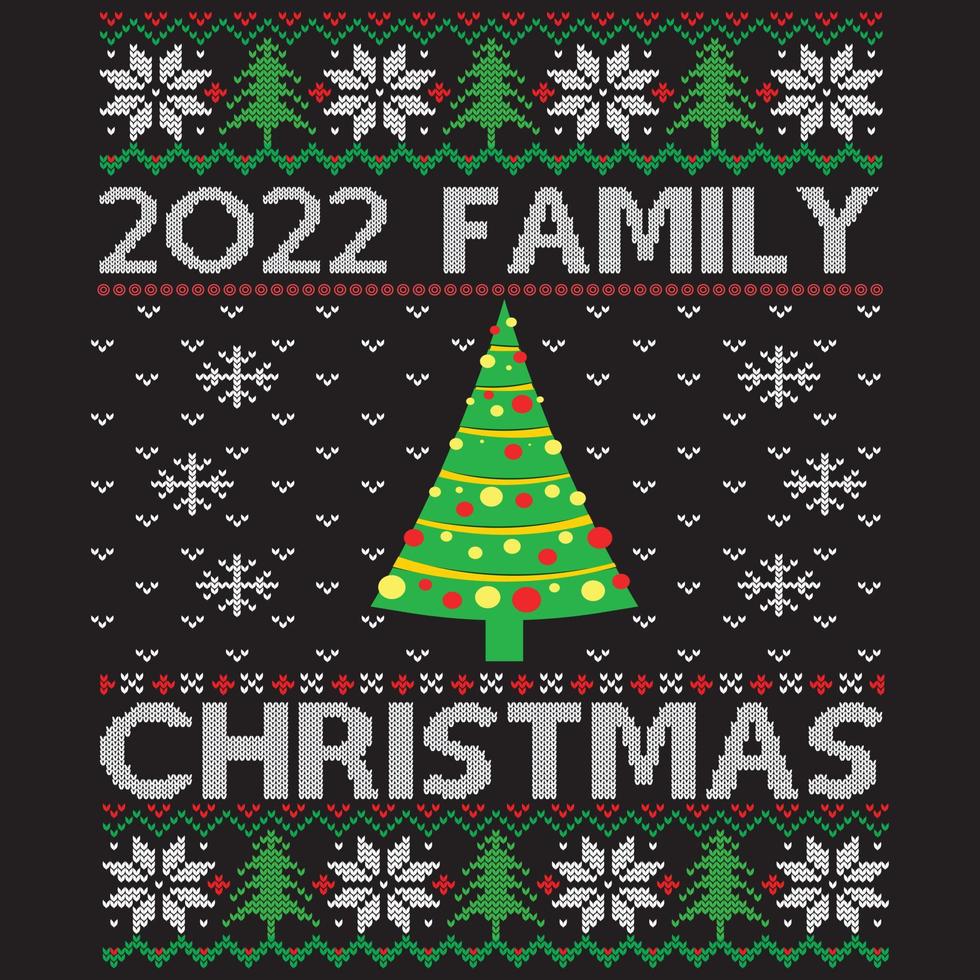 2022 family Christmas vector