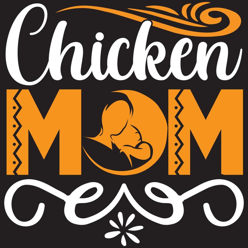 chicken mom design vector