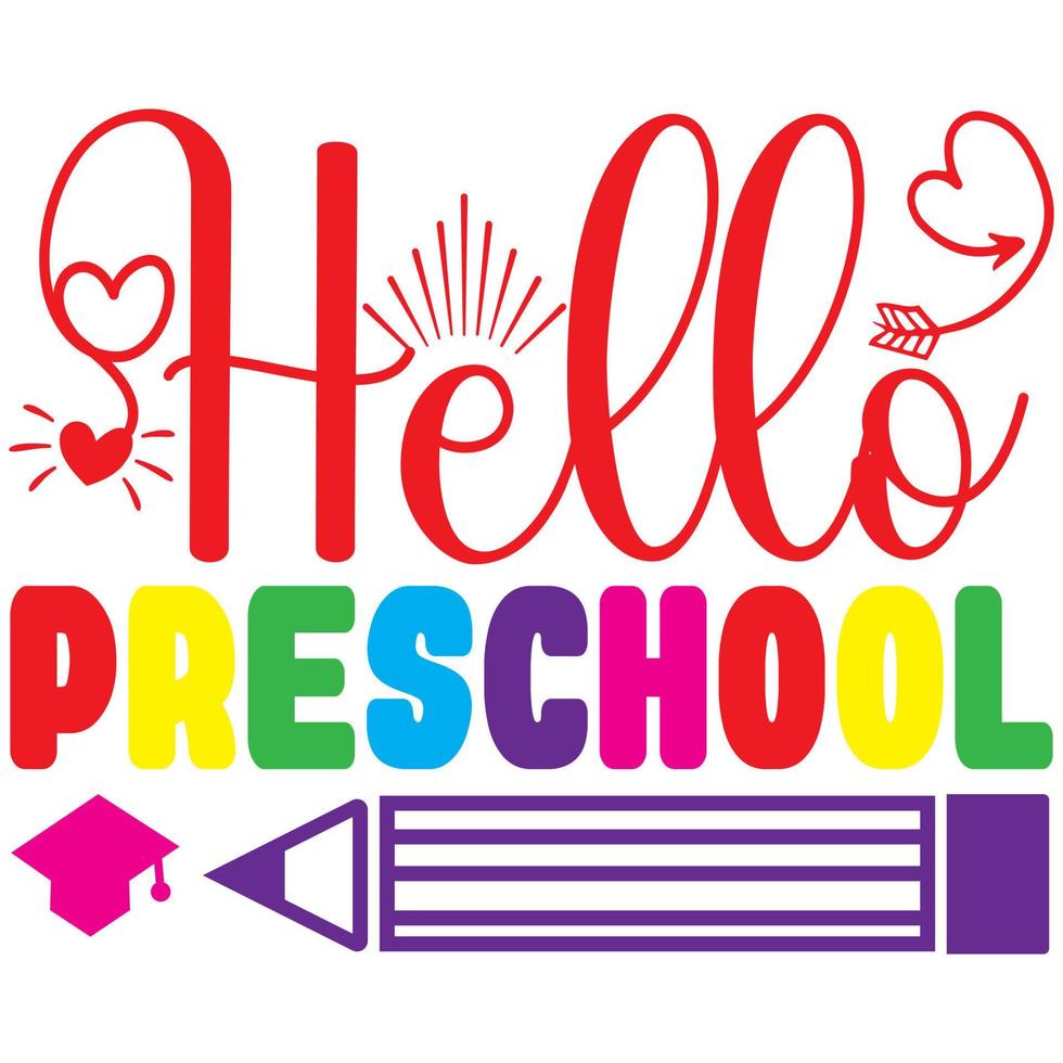 Hello Preschool design vector