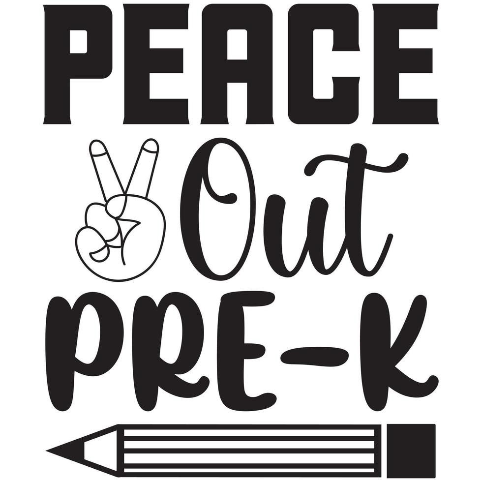 peace out pre-k vector