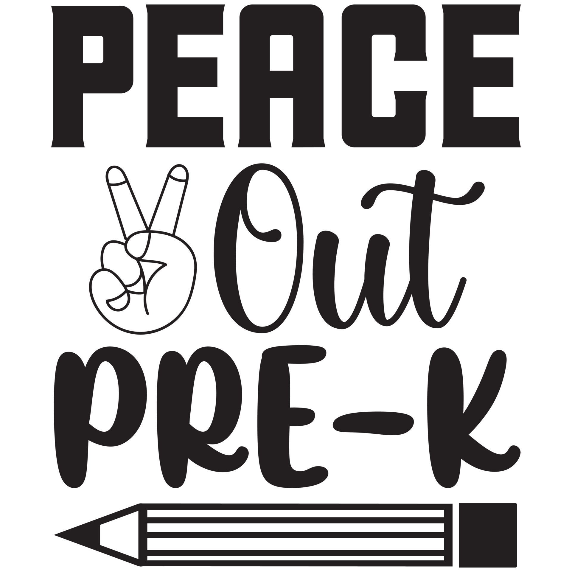 peace out pre-k 14836785 Vector Art at Vecteezy