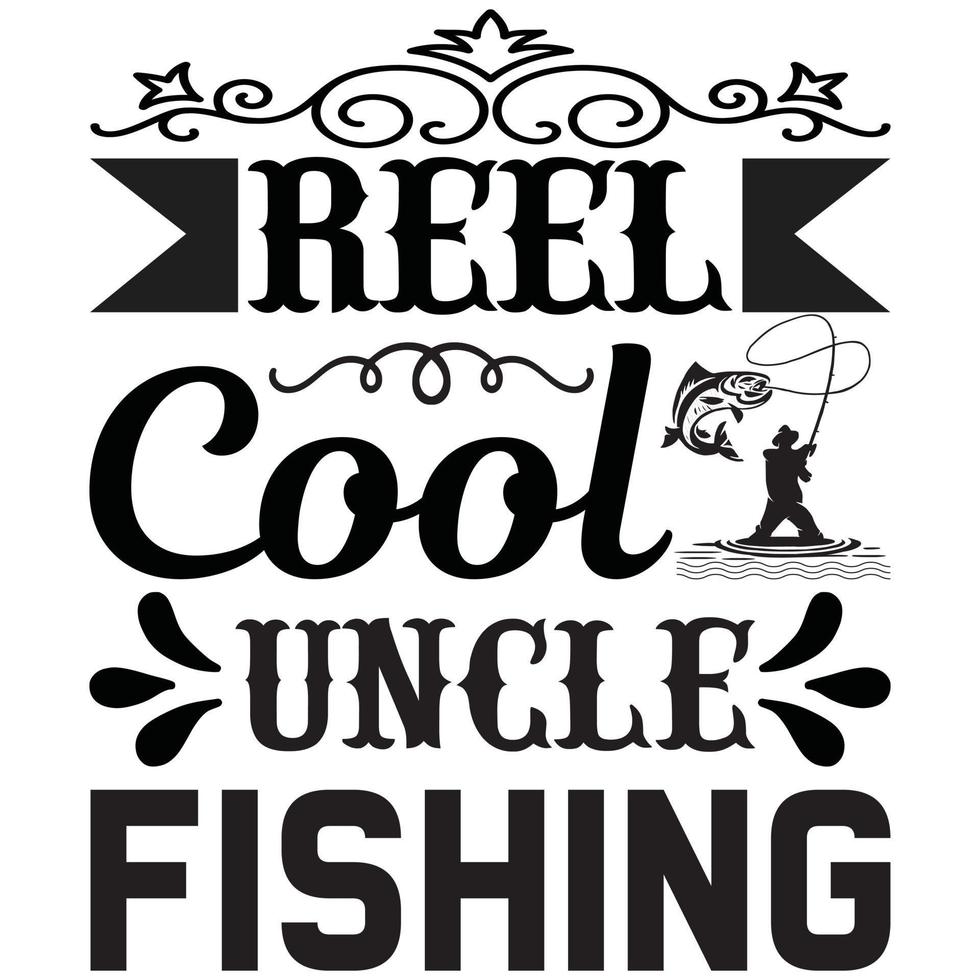 reel cool uncle fishing vector