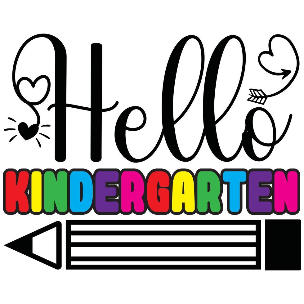 hello kindergarten design vector