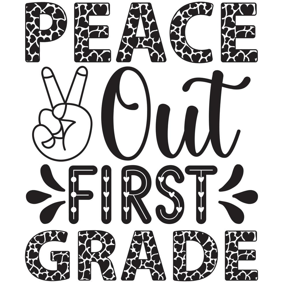 peace out first grade vector