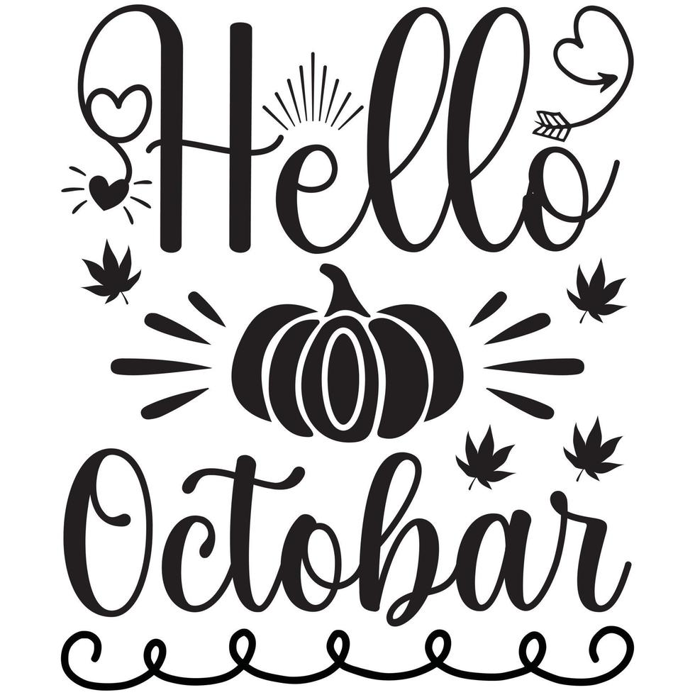 hello October design vector