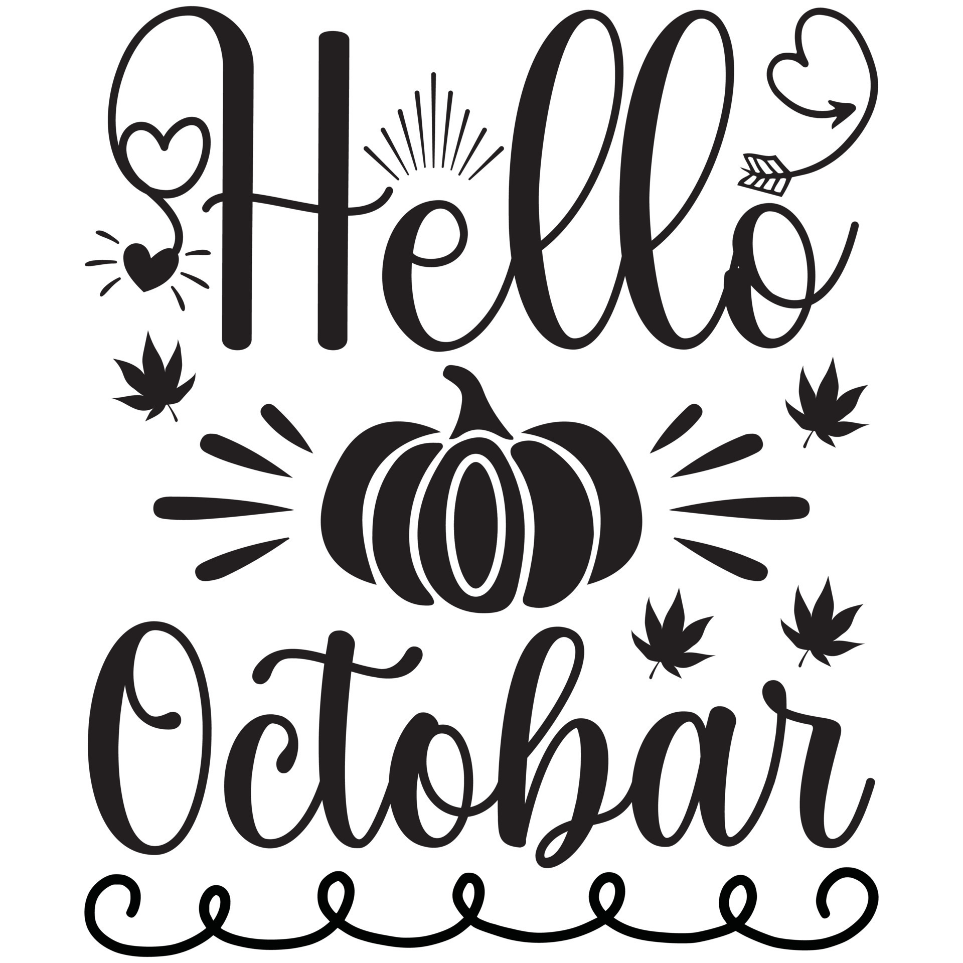 hello October design 14836852 Vector Art at Vecteezy
