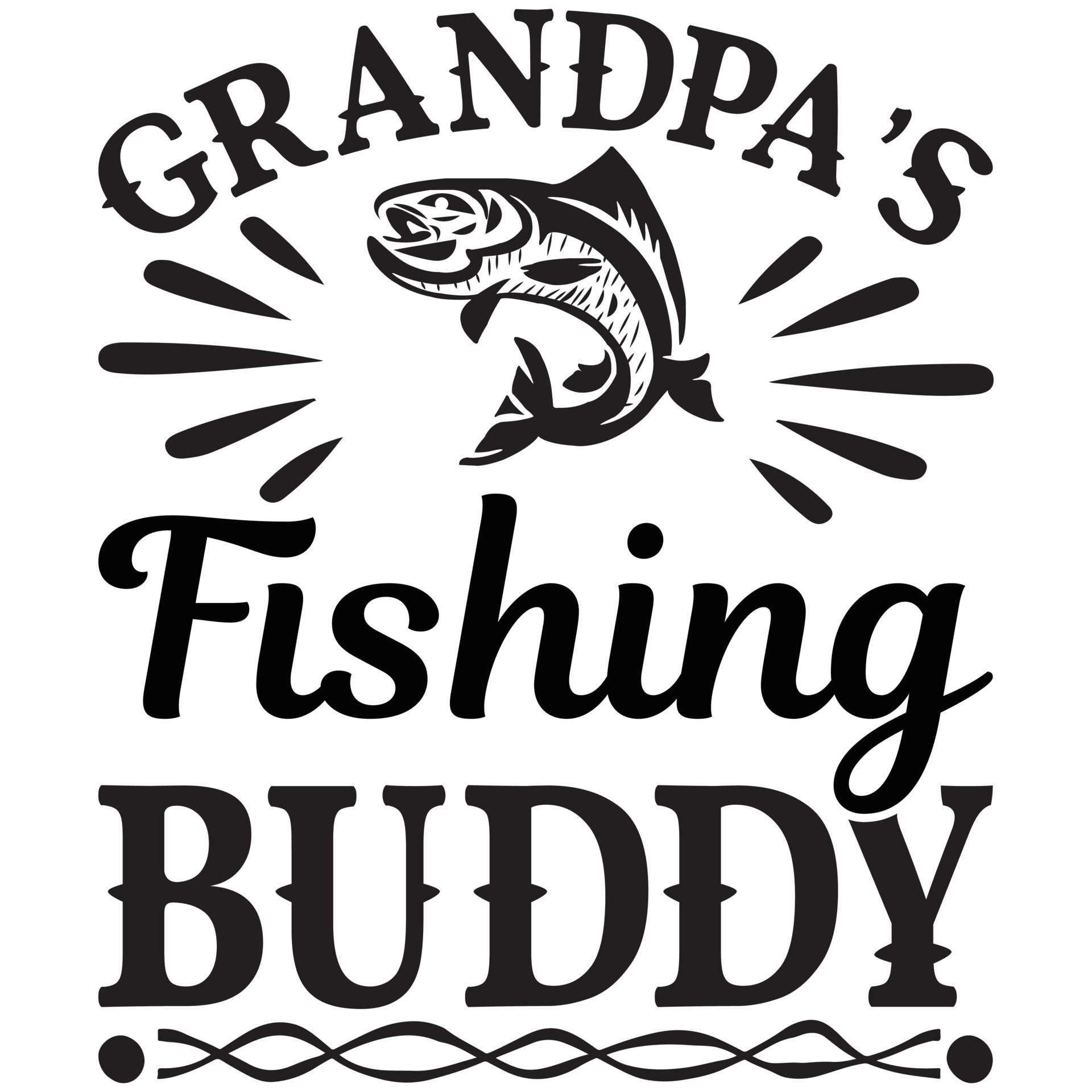 grandpa's fishing buddy 14836859 Vector Art at Vecteezy