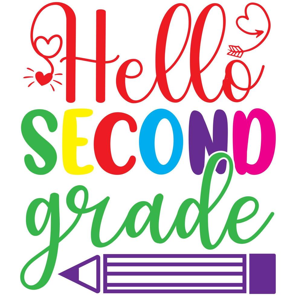 hello second grade vector