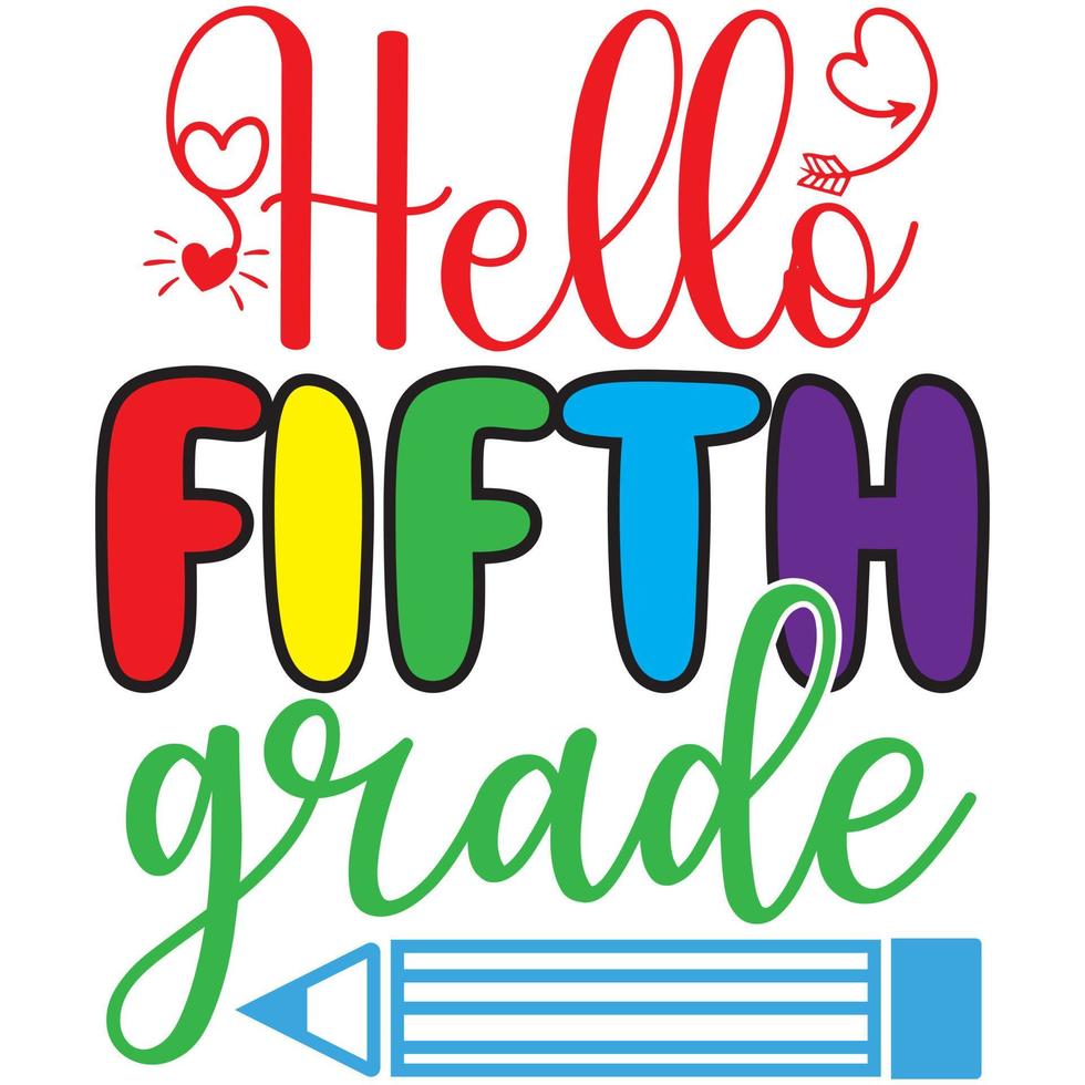 hello fifth grade vector