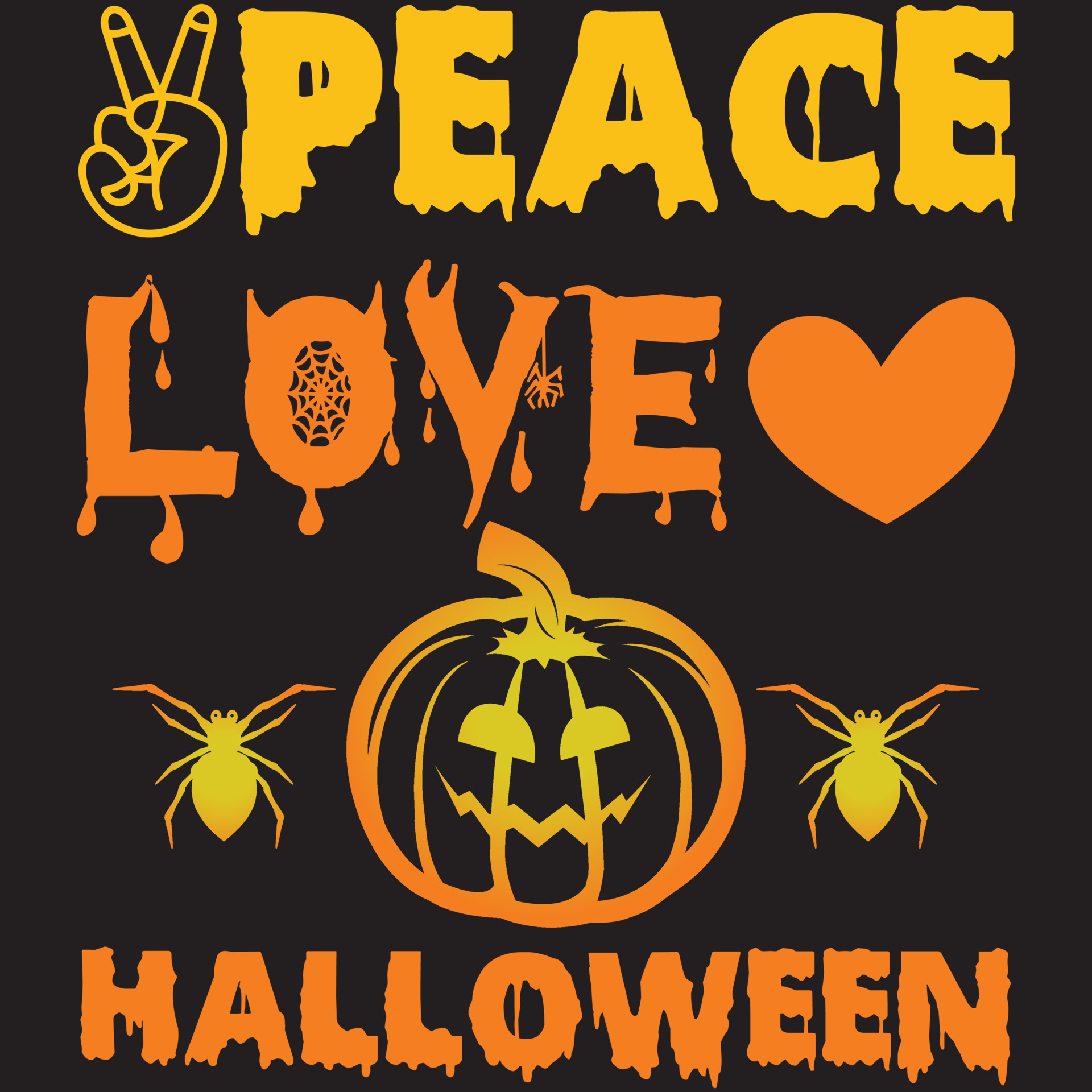 peace love Halloween 14836982 Vector Art at Vecteezy