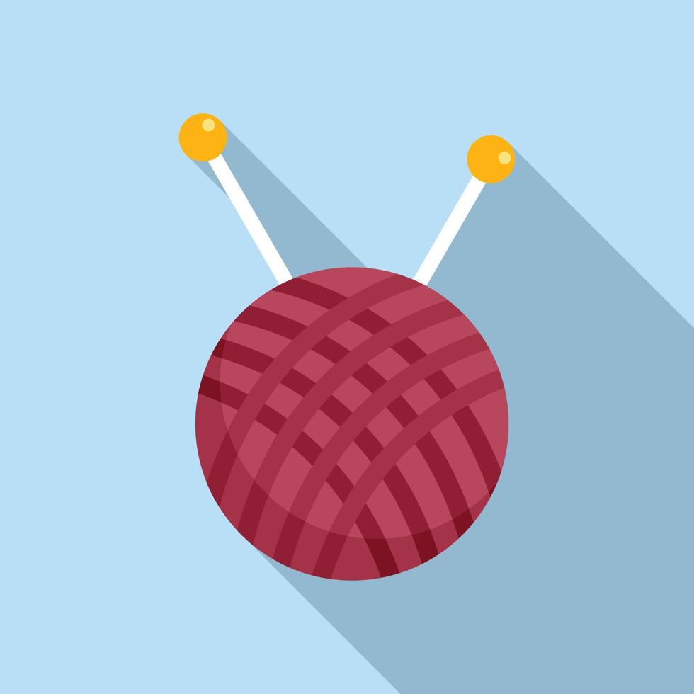 Knitting ball icon flat vector. Interior house vector