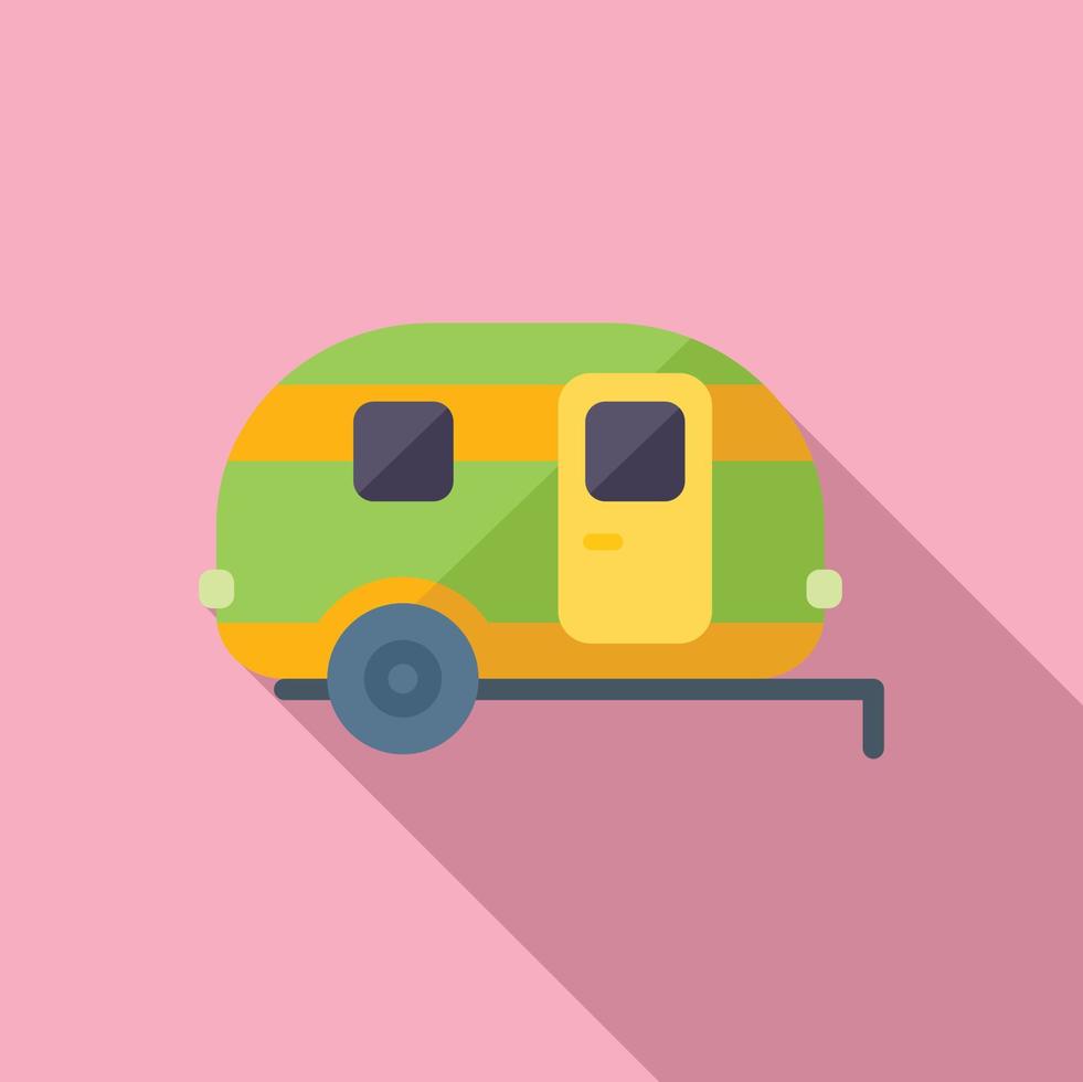 Camper rv icon flat vector. Auto bus vector