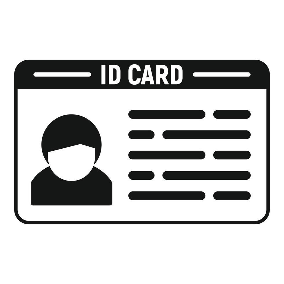 vector simple de icono de tarjeta de identificación de persona. acceso de credencial