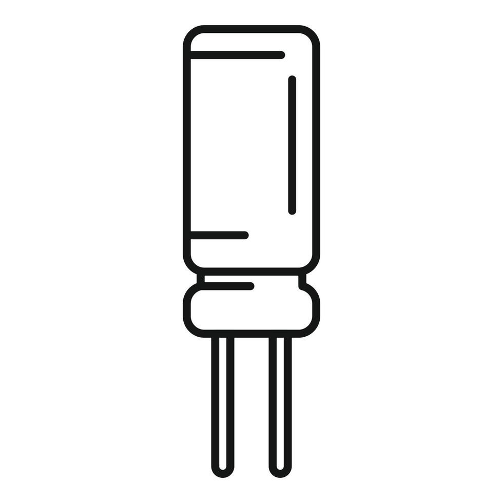 vector de contorno de icono de resistencia central. circuito electrico