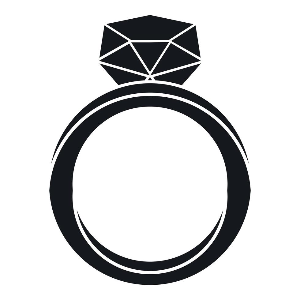 icono de anillo de bodas, estilo simple vector