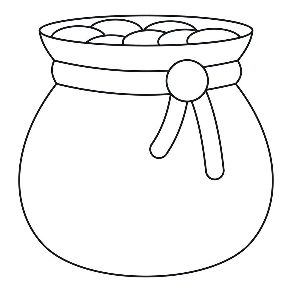 Bag of gold icon , outline style vector