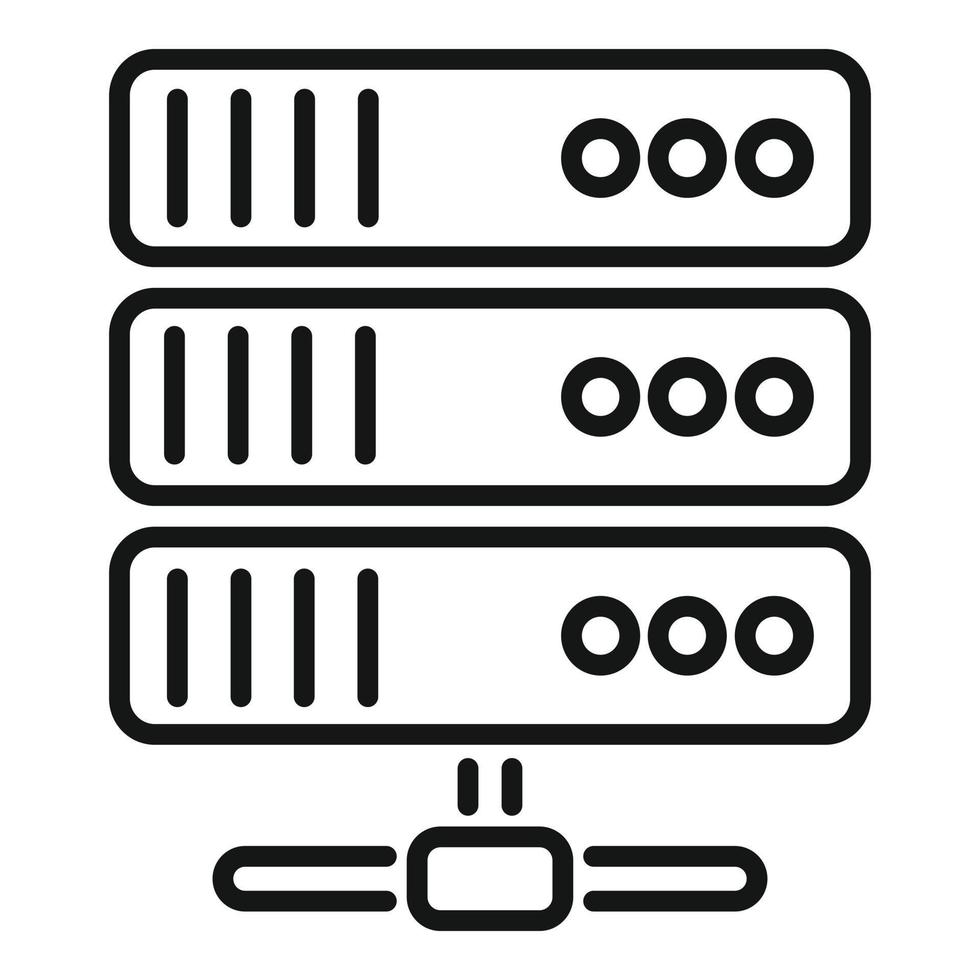 Network icon outline vector. System database vector