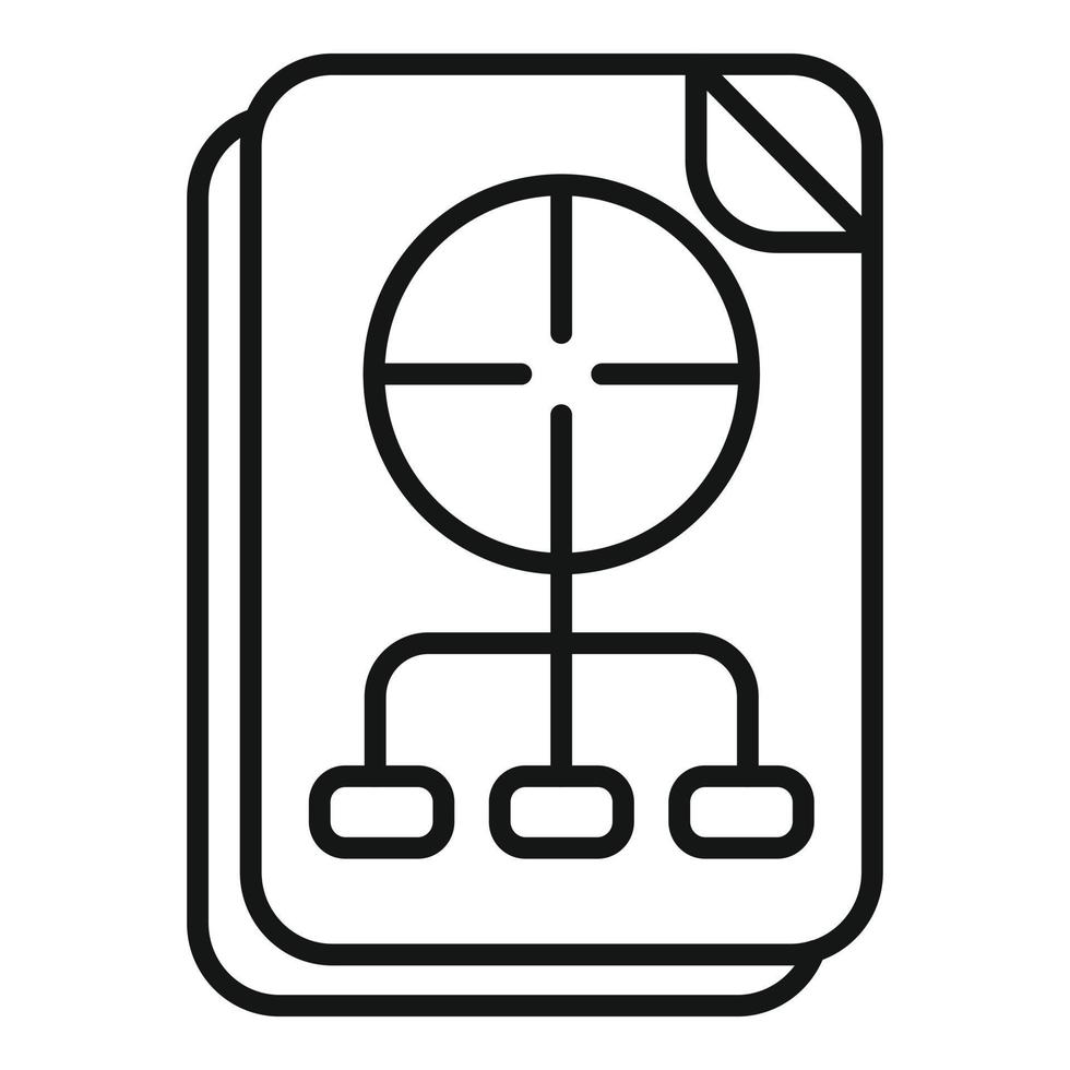 Segment icon outline vector. Market target vector