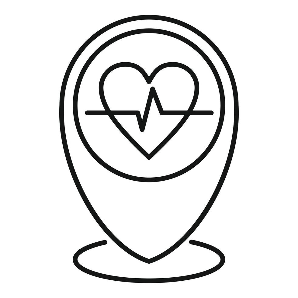 Telemedicine gps point icon outline vector. Medical health vector