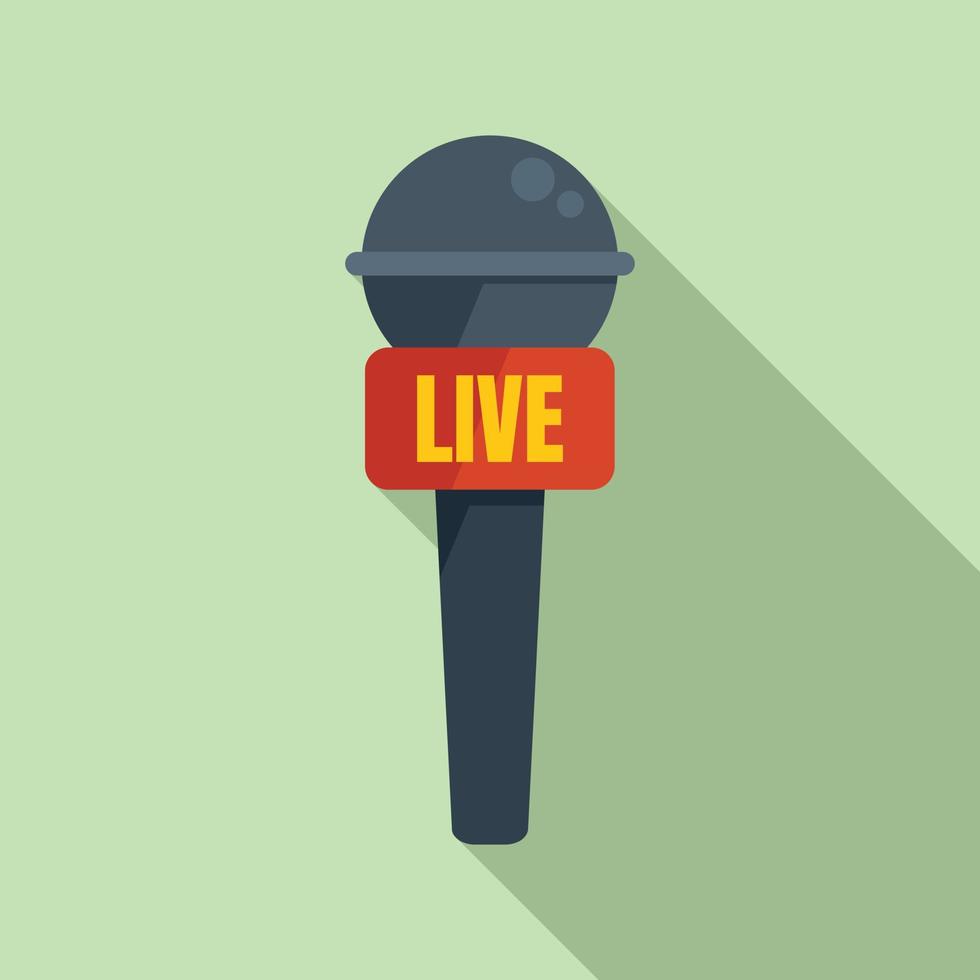 Live microphone icon flat vector. Camera press vector