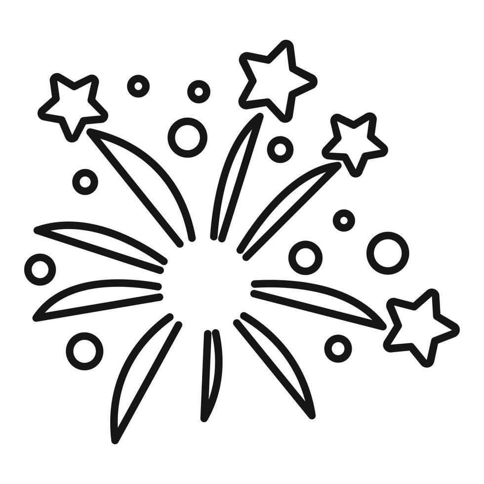 Star firework icon outline vector. Carnival event vector